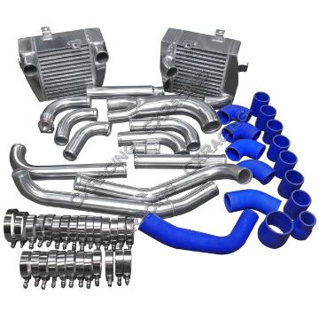 Picture of Side Mount Intercooler + Full Piping Kit For Mitsubishi 3000GT VR4 Dodge Stealth TD04