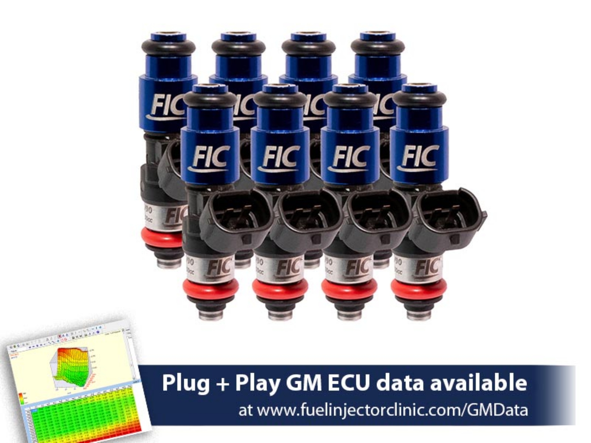 Picture of FIC2150cc (240 lbs/hr at OE 58 PSI fuel pressure) FIC Fuel  Injector Clinic Injector Set for LS2 engines (High-Z)