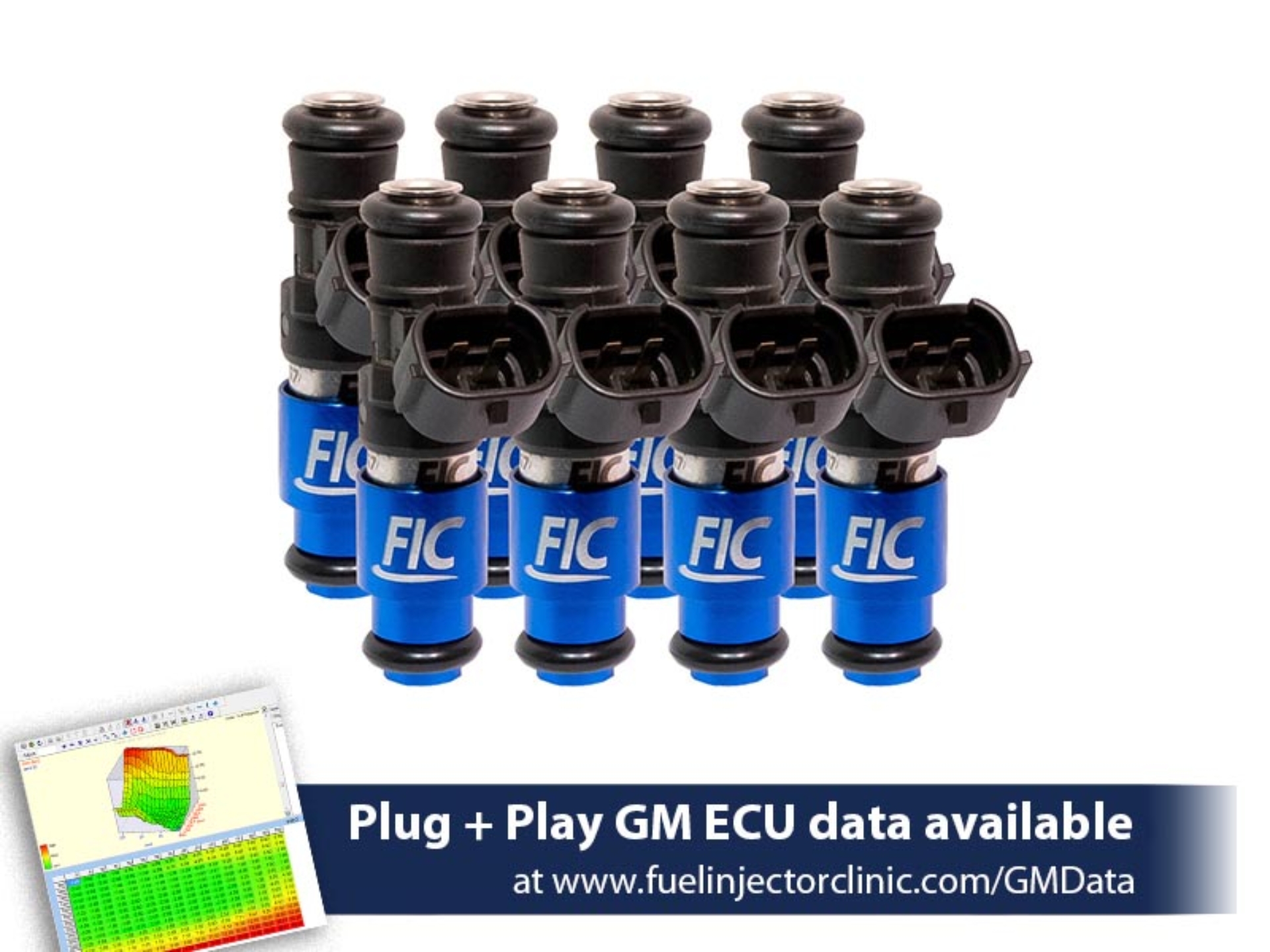 Picture of FIC2150cc (240 lbs/hr at OE 58 PSI fuel pressure) FIC Fuel  Injector Clinic Injector Set for 4.8/5.3/6.0 Truck Motors ('07-'13) (High-Z)