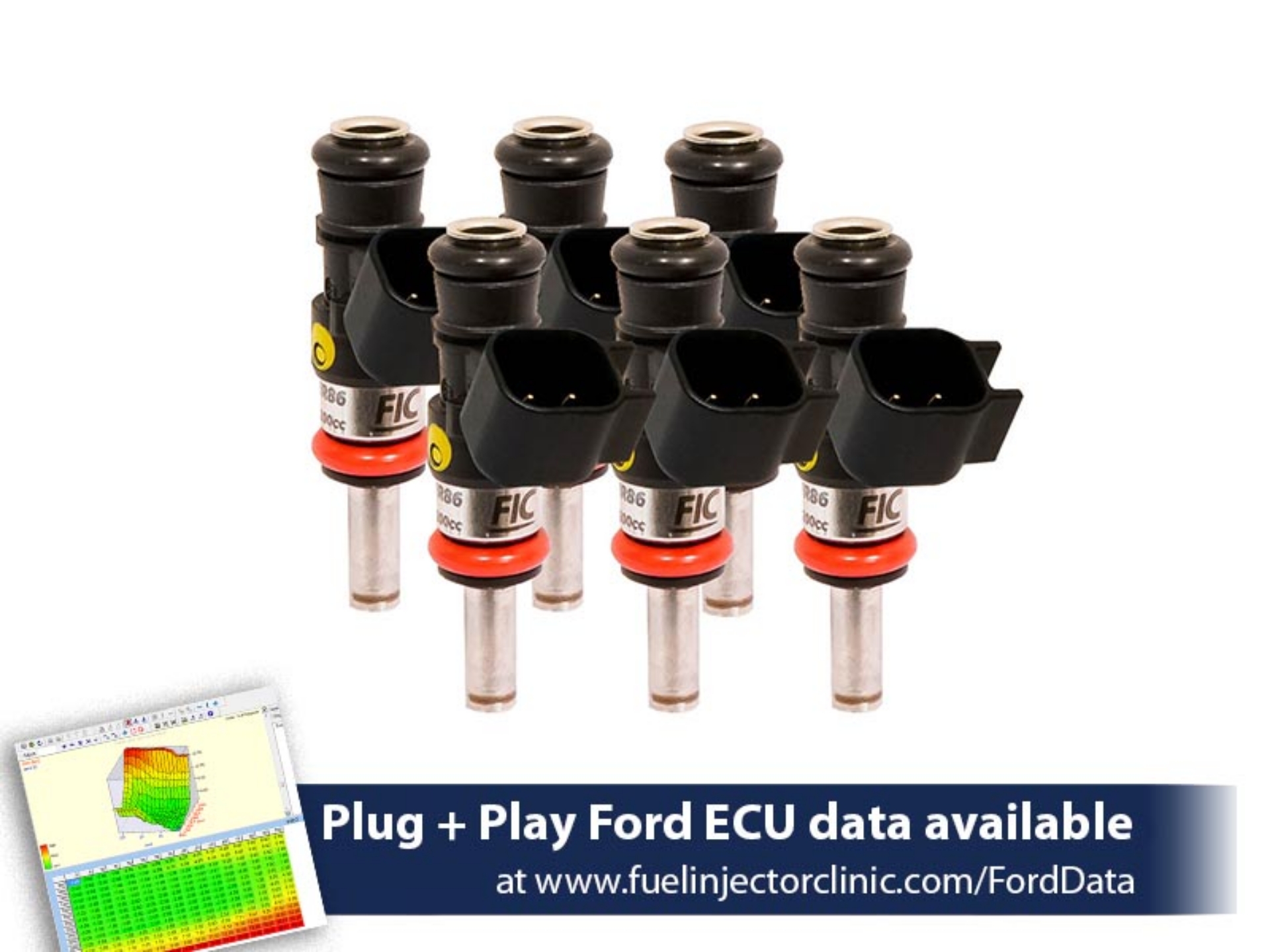 Picture of FIC 1440cc (140 lbs/hr at 43.5 PSI fuel pressure) FIC Fuel  Injector Clinic Injector Set for Ford Raptor (2010-2014) Injector Sets