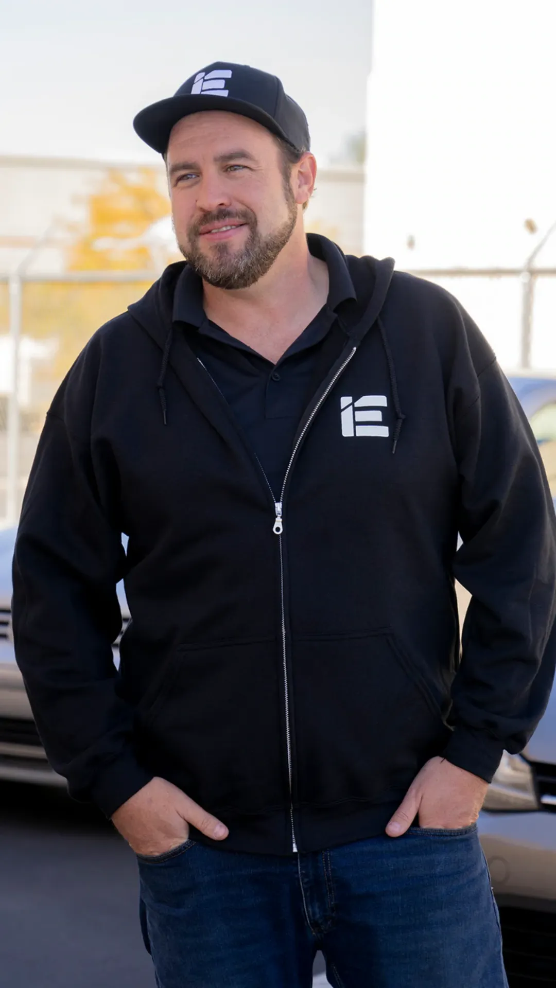 Picture of IE Full Zip Logo Hoodie in Black