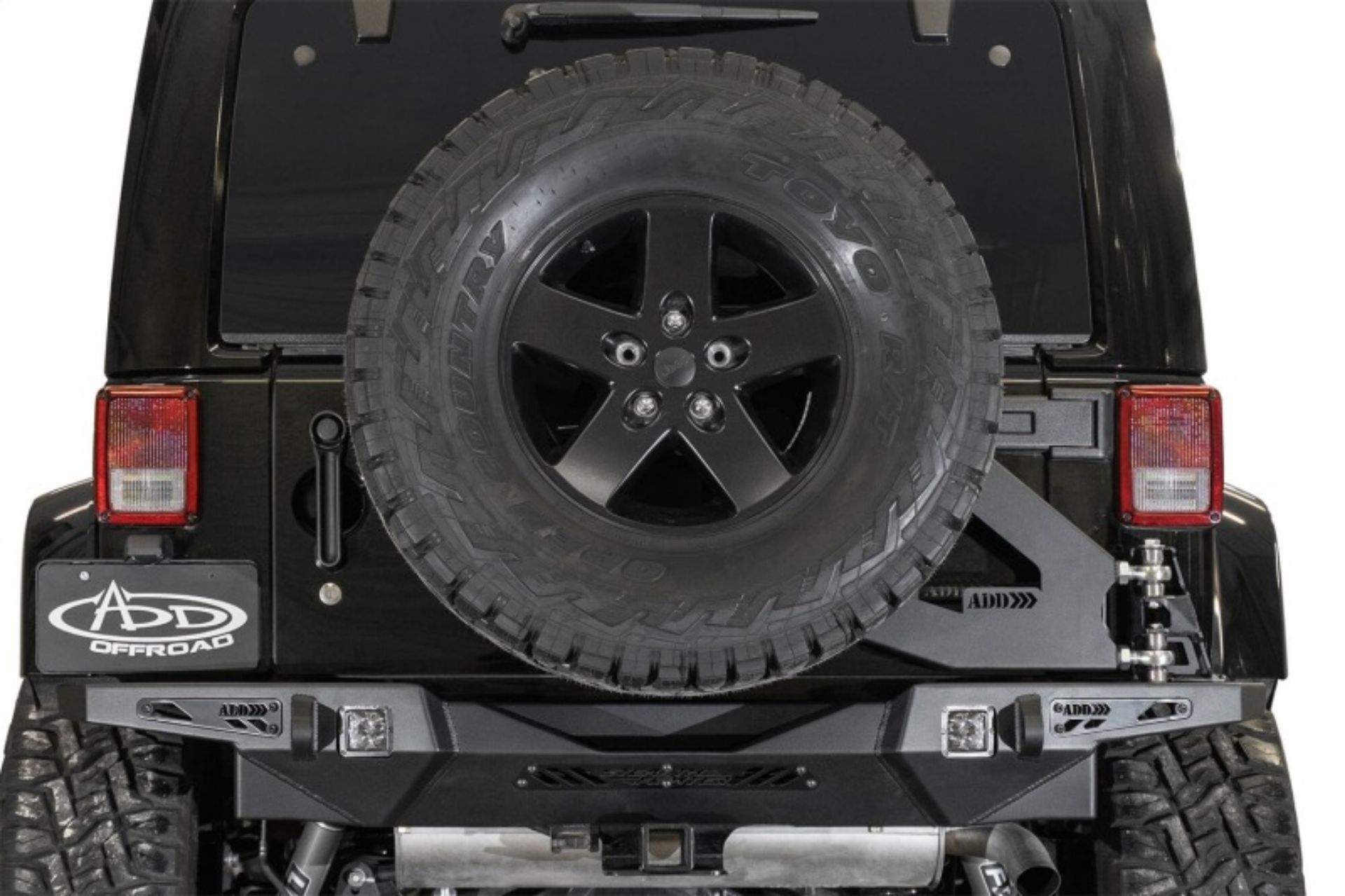 Picture of Addictive Desert Designs 07-18 Wrangler JK Stealth Fighter Tire Carrier (Req Stealth Fighter Bumper)