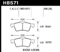 Picture of Hawk 05 Volvo S40 / 06-07 Mazda 5 / 04-05 Mazda 3 Blue 9012 Race Rear Brake Pads