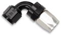 Picture of Russell Performance -12 AN Black/Silver 90 Degree Full Flow Swivel Hose End
