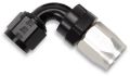 Picture of Russell Performance -12 AN Black/Silver 90 Degree Full Flow Swivel Hose End