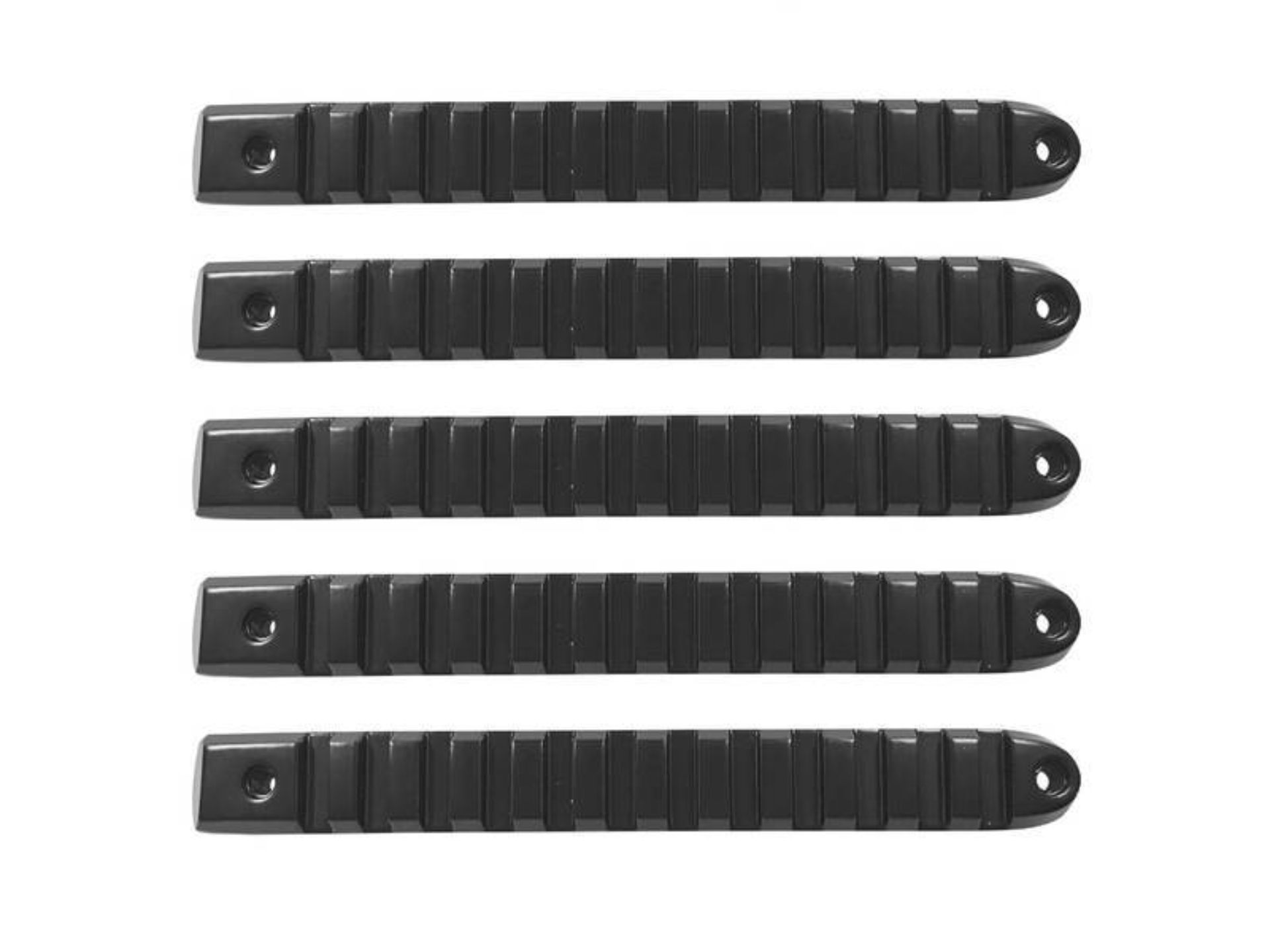 Picture of DV8 Offroad 2007-2018 Jeep JK Black Rail Style Door Handle Inserts - Set Of 5