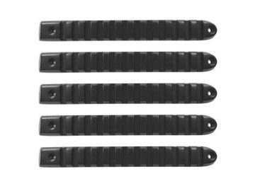 Picture of DV8 Offroad 2007-2018 Jeep JK Black Rail Style Door Handle Inserts - Set Of 5