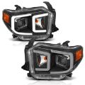 Picture of ANZO 14-17 Toyota Tundra Plank Style Projector Headlights Black w- Amber