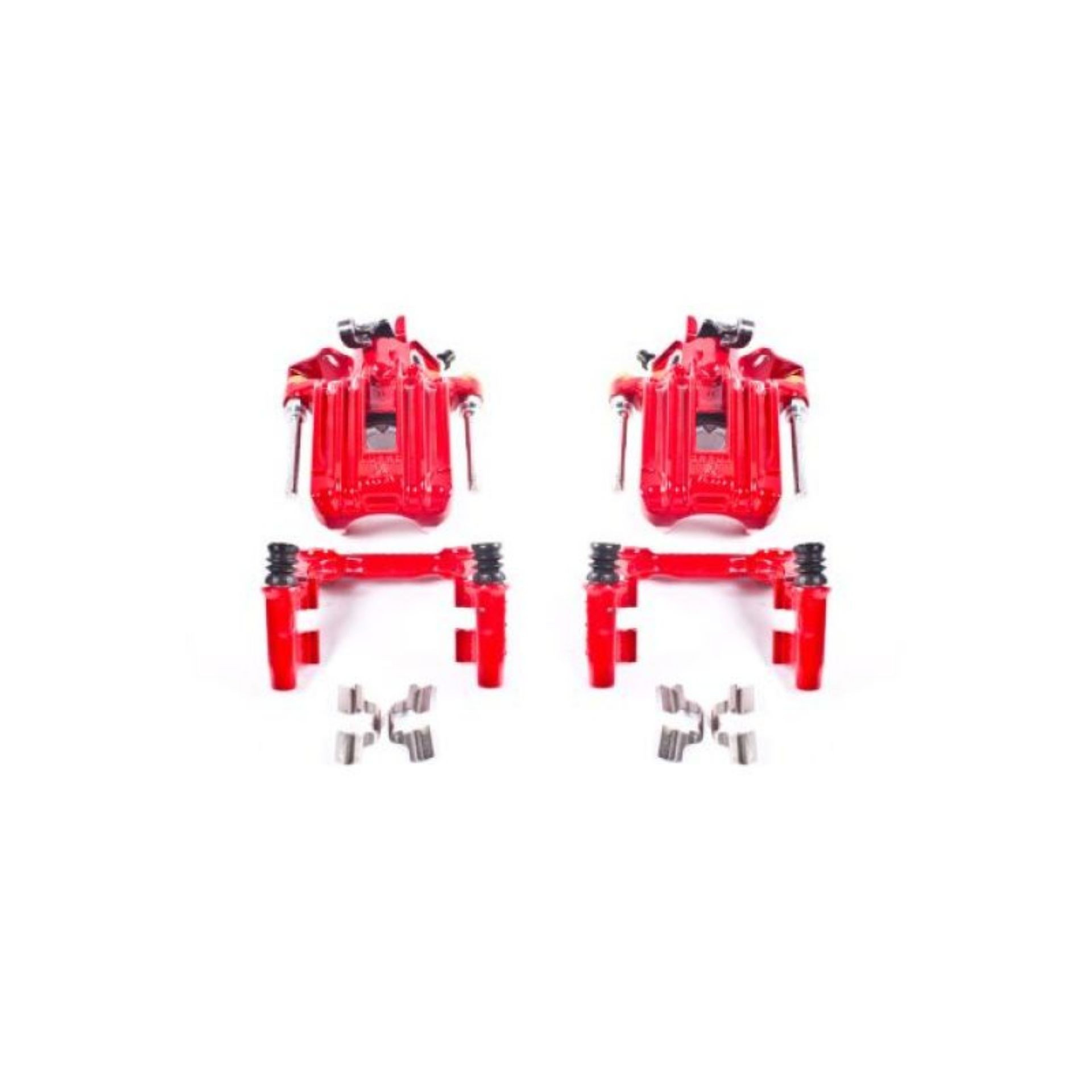 Picture of Power Stop 00-06 Audi TT Quattro w-Non Vented Rotors Only Rear Red Calipers w-Brackets - Pair