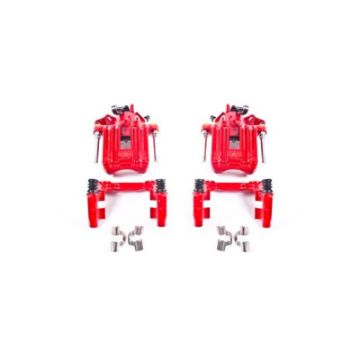 Picture of Power Stop 00-06 Audi TT Quattro w-Non Vented Rotors Only Rear Red Calipers w-Brackets - Pair