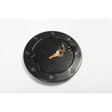 Picture of Rugged Ridge 07-18 Jeep Wrangler JK Black Locking Gas Cap Door