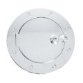 Picture of Rugged Ridge Locking Gas Cap Door Chrome 07-18 Jeep Wrangler