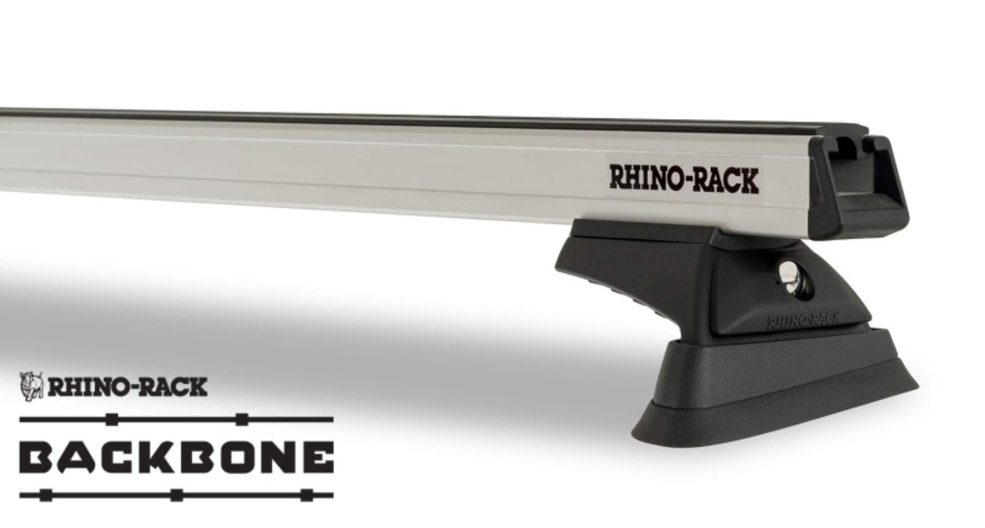 Picture of Rhino-Rack 18-21 Jeep Wrangler 4 Door SUV Heavy Duty RCL 3 Bar Backbone Roof Rack - Silver