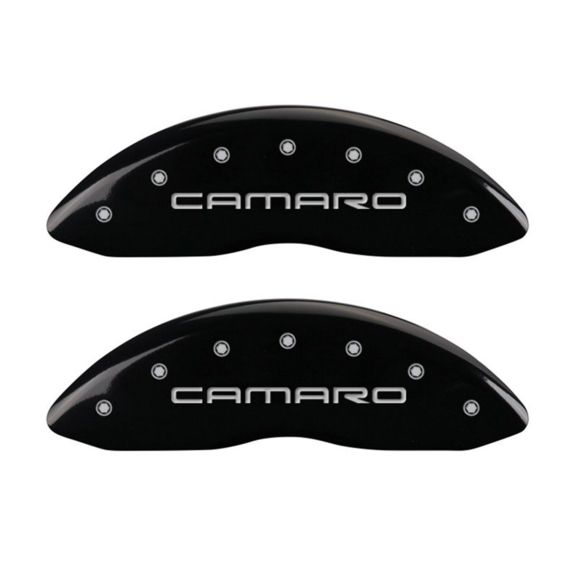 Picture of MGP 4 Caliper Covers Engraved Front Gen 4-Camaro Engraved Rear Gen 4-Z28 Black finish silver ch