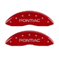 Picture of MGP 4 Caliper Covers Engraved Front Pontiac Engraved Rear Arrow Red finish silver ch