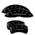 Picture of MGP 4 Caliper Covers Engraved Front & Rear Block-Charger Black finish silver ch
