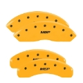 Picture of MGP Front set 2 Caliper Covers Engraved Front GMC Yellow finish black ch