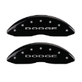Picture of MGP Front set 2 Caliper Covers Engraved Front With out stripes-Dodge Black finish silver ch