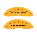 Picture of MGP Front set 2 Caliper Covers Engraved Front With out stripes-Dodge Yellow finish black ch