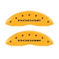 Picture of MGP Front set 2 Caliper Covers Engraved Front With out stripes-Dodge Yellow finish black ch
