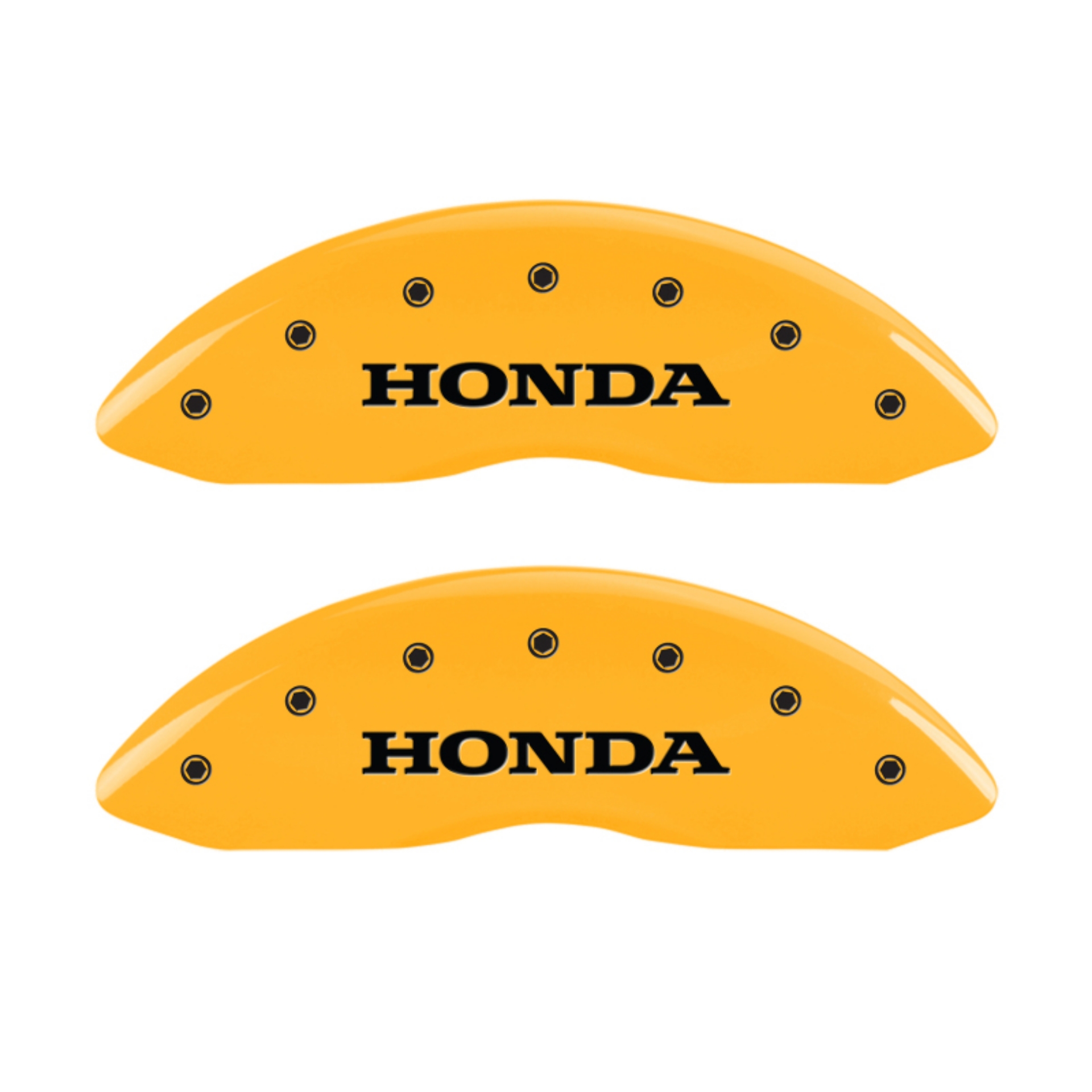 Picture of MGP 4 Caliper Covers Engraved Front Honda Engraved Rear H Logo Yellow finish black ch