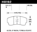 Picture of Hawk DTC-80 AP Racing/Alcon 16mm Race Brake Pads