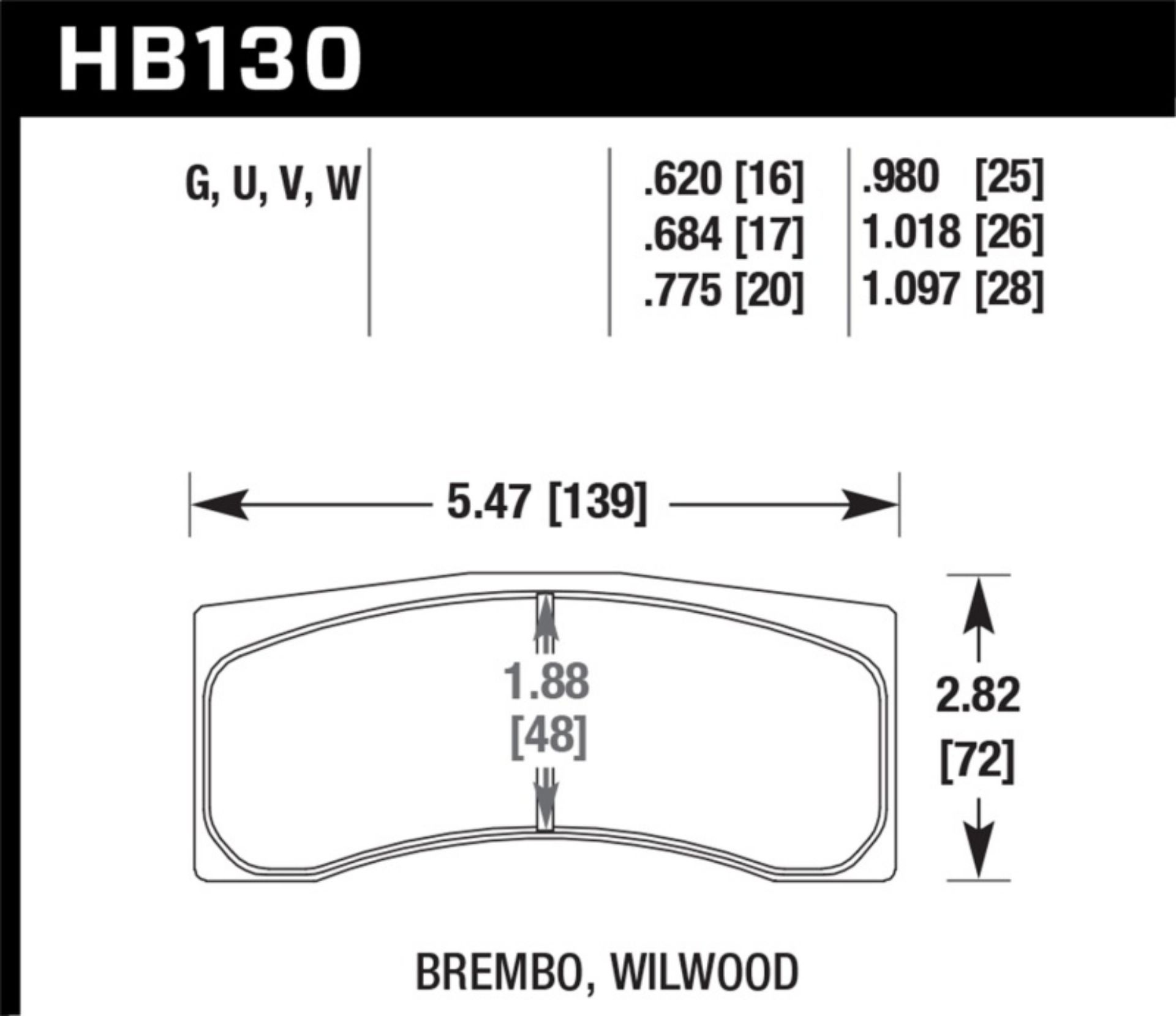 Picture of Hawk DTC-80 Brembo 26mm Race Brake Pads