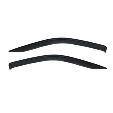 Picture of Westin 2002-2008 Dodge Ram Quad Cab Wade Slim Wind Deflector 2pc - Smoke
