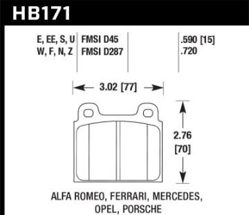 Picture of Hawk 84-89 Porsche 911 Carrera Blue 42 Front Brake Pads
