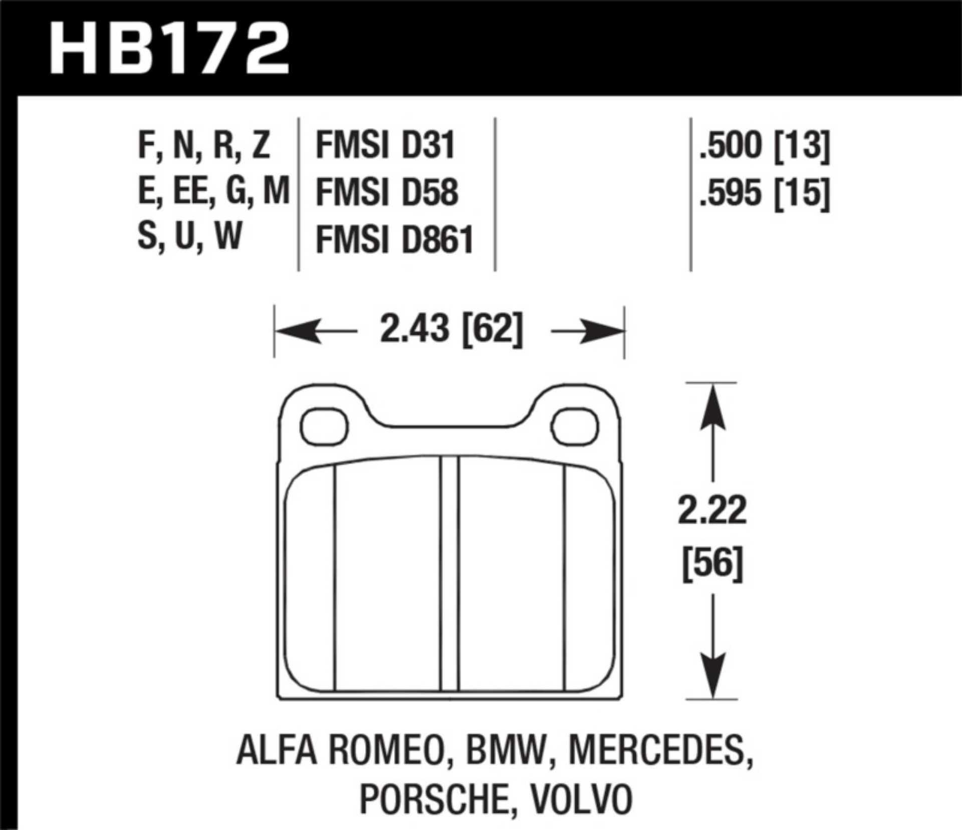 Picture of Hawk 69-77 Porsche 911 Blue 42 Front/Rear Brake Pads
