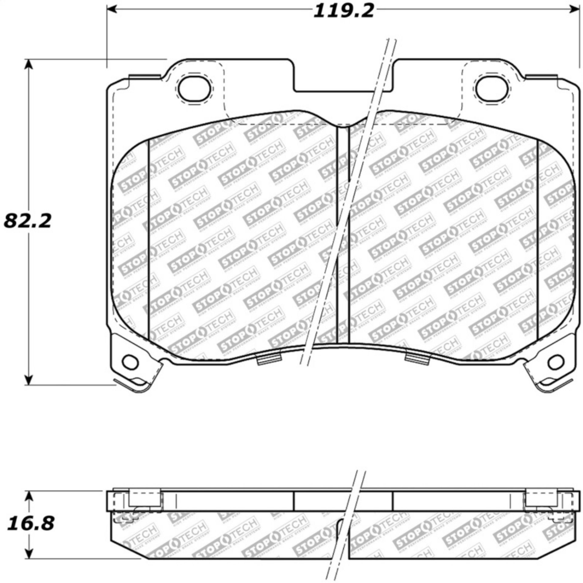 Picture of StopTech 93-98 Toyota Supra Street Performance Front Brake Pads