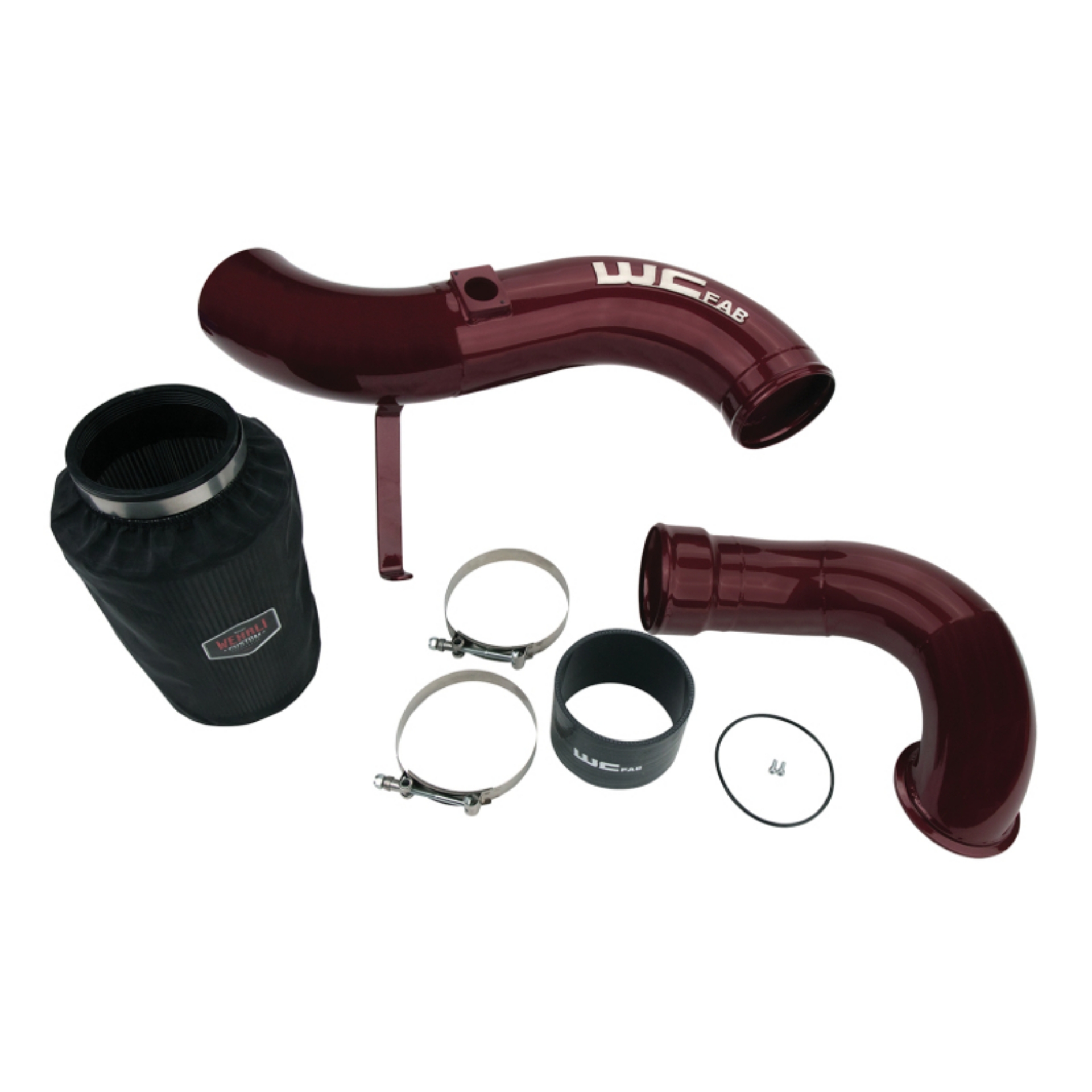 Picture of Wehrli 06-07 Chevrolet 6.6L LBZ Duramax 4in Intake Kit Stage 2 - WCFab Red