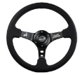 Picture of NRG Reinforced Steering Wheel (3in. Deep) Mad Mike /5mm Spoke/ Alcantara Finish/ Black Stitching