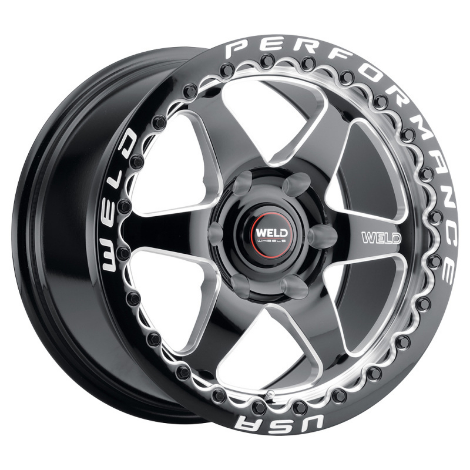 Picture of Weld S909 17x10 Ventura 6 Beadlock 6x139.7 ET25 BS6.50 Gloss BLK MIL DIA 106.1