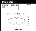 Picture of Hawk 12-14  Ford Mustang w/ Performance Package DTC-60 Race Front Brake Pads