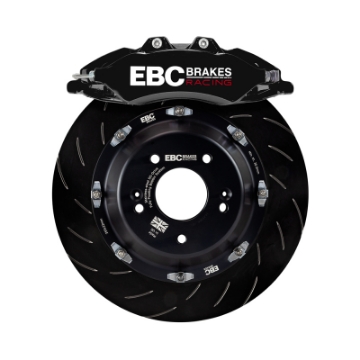 Picture of EBC Racing 2019+ BMW M235i F44 Black 6 Piston Apollo Calipers 355mm Rotors Front Big Brake Kit