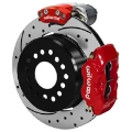 Picture of Wilwood Forged Dynalite Rear Electronic Parking Brake Kit - Red Powder Coat Caliper - D-S Rotor