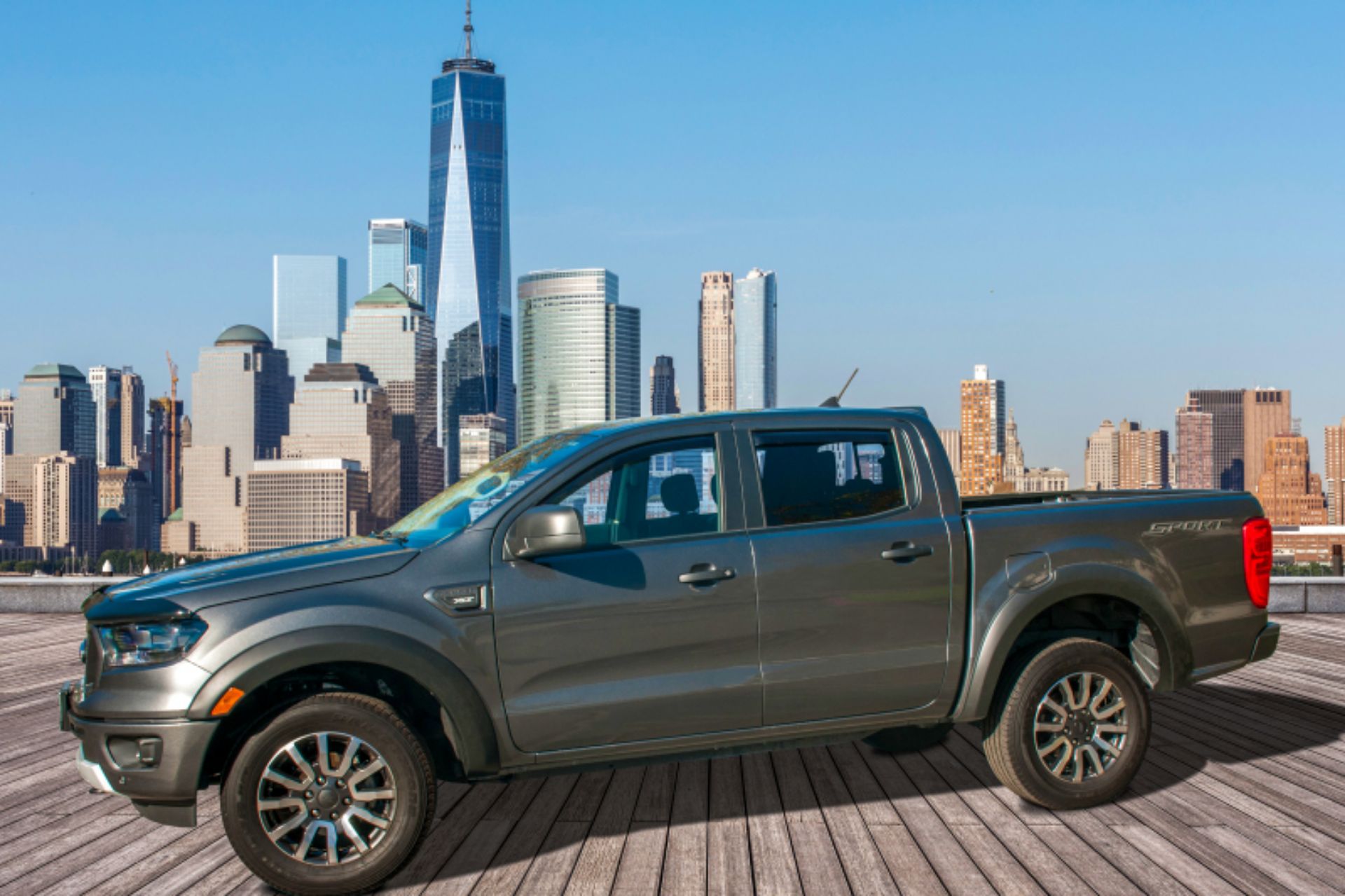 Picture of EGR 19-22 Ford Ranger In-Channel Window Visors Front-Rear Set Matte Black Crew Cab