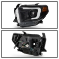 Picture of Spyder 14-17 Toyota TundraSR-SR5 Light Bar Projector Headlights - LED - Black PRO-YD-TTU14AP-BK