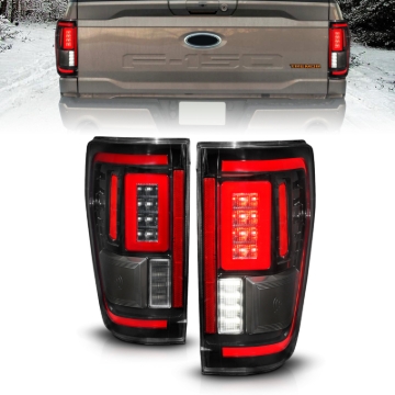 Picture of ANZO 21-23 Ford F-150 LED Taillights Seq- Signal w-BLIS Cover - Black For Factory Halogen ONLY