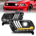 Picture of ANZO 13-14 Ford Mustang w- Factory HID-Xenon HL only Projector Headlights w-Light Bar Black