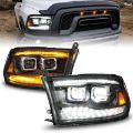 Picture of ANZO 09-18 Dodge Ram 1500-2500-3500 Full LED Proj Headlights w-Switchback Light Bar - Black