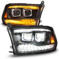 Picture of ANZO 09-18 Dodge Ram 1500-2500-3500 Full LED Proj Headlights w-Switchback Light Bar - Black