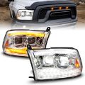 Picture of ANZO 09-18 Dodge Ram 1500-2500-3500 Full LED Proj Headlights w-Switchback Light Bar - Chrome