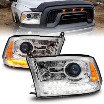 Picture of ANZO 09-18 Dodge Ram 1500-2500-3500 LED Plank Style Headlights Switchback + Sequential - Chrome