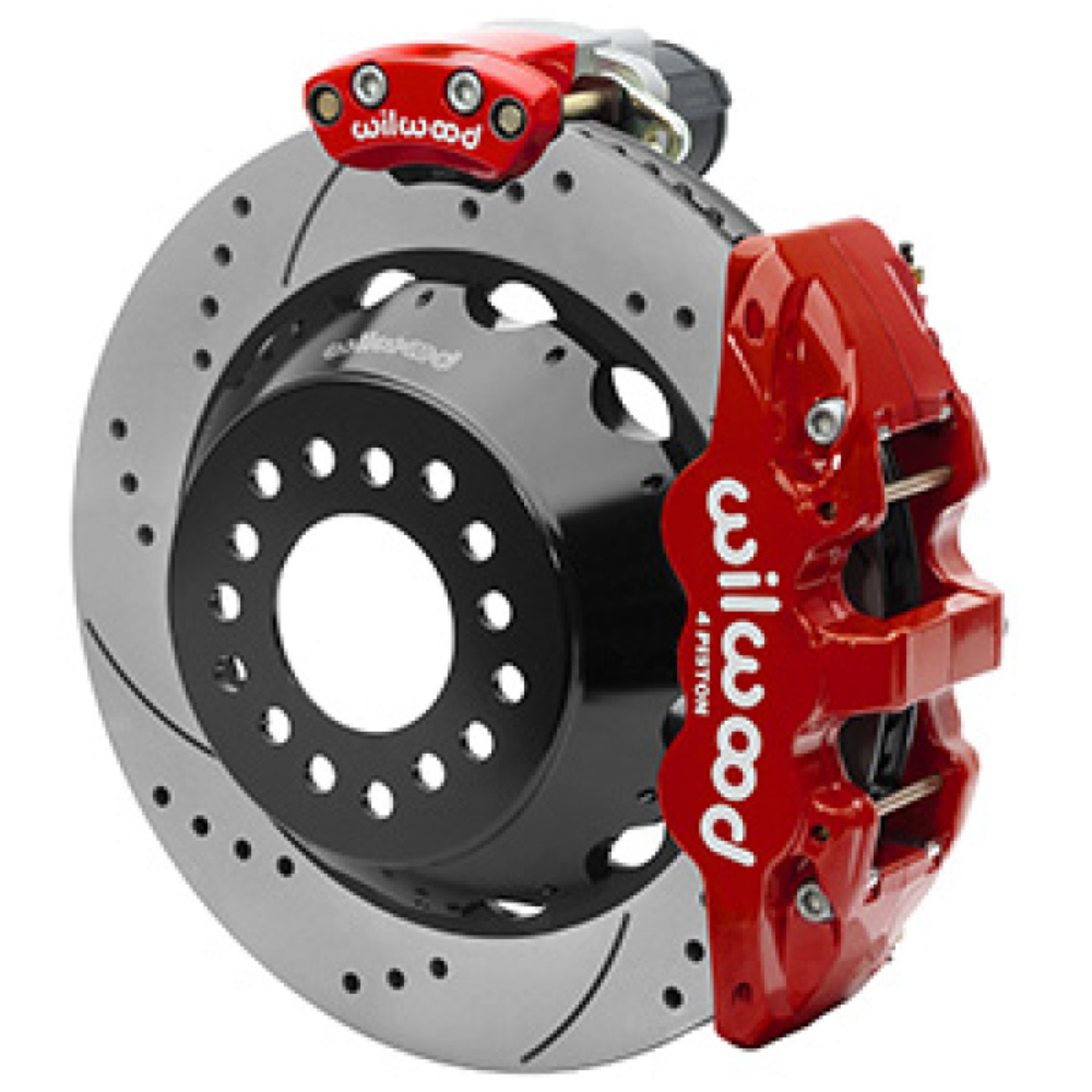 Picture of Wilwood AERO4 Big Brake Rear Electronic Parking Brake Kit - Red - Powder Coat Caliper - D-S Rotor