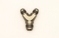 Picture of DeatschWerks 6AN Male Flare + 6AN Male Flare to 8AN Male Flare Y Block Fitting