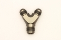 Picture of DeatschWerks 8AN Male Flare + 8AN Male Flare to 10AN Male Flare Y Block Fitting