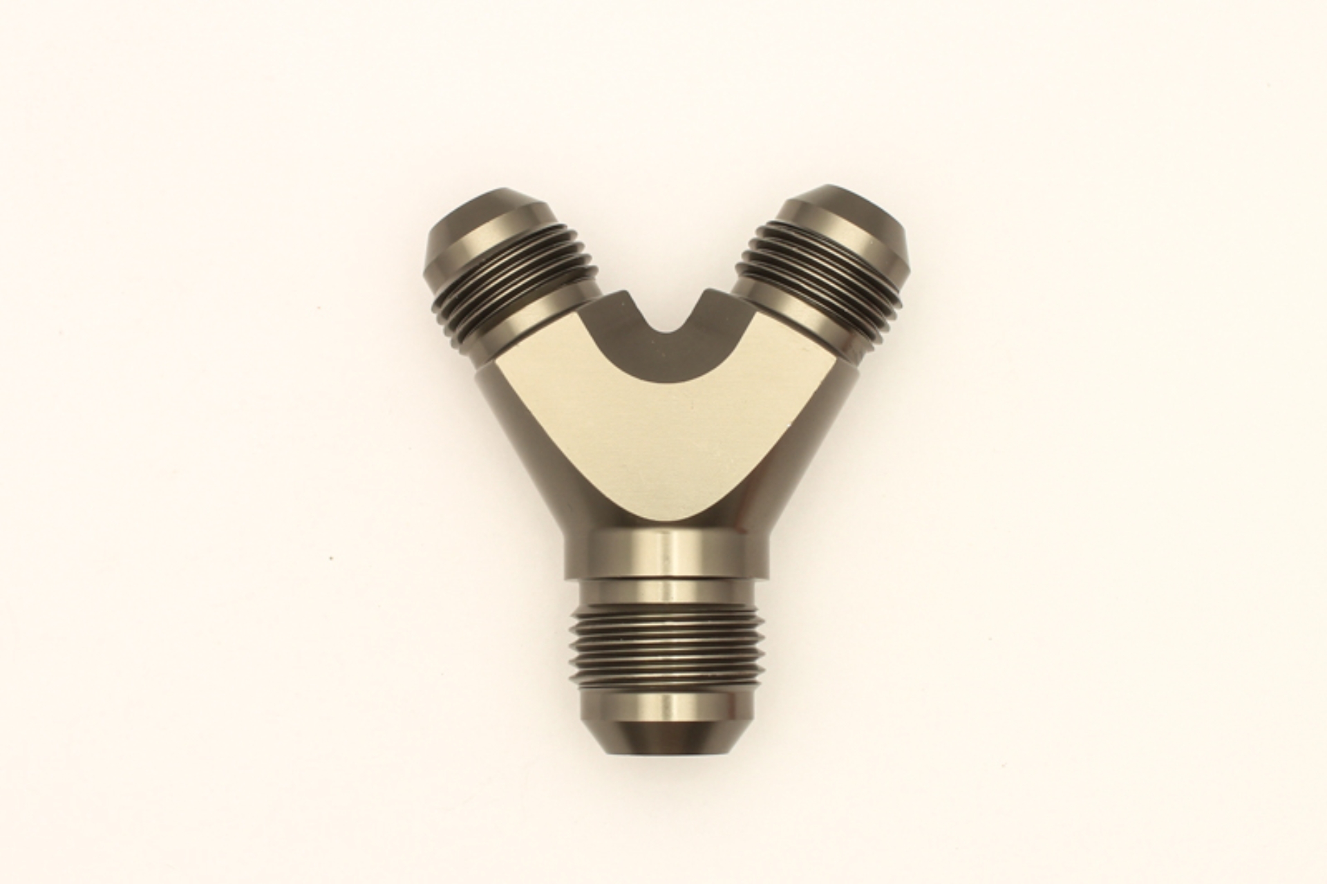 Picture of DeatschWerks 8AN Male Flare + 8AN Male Flare to 10AN Male Flare Y Block Fitting