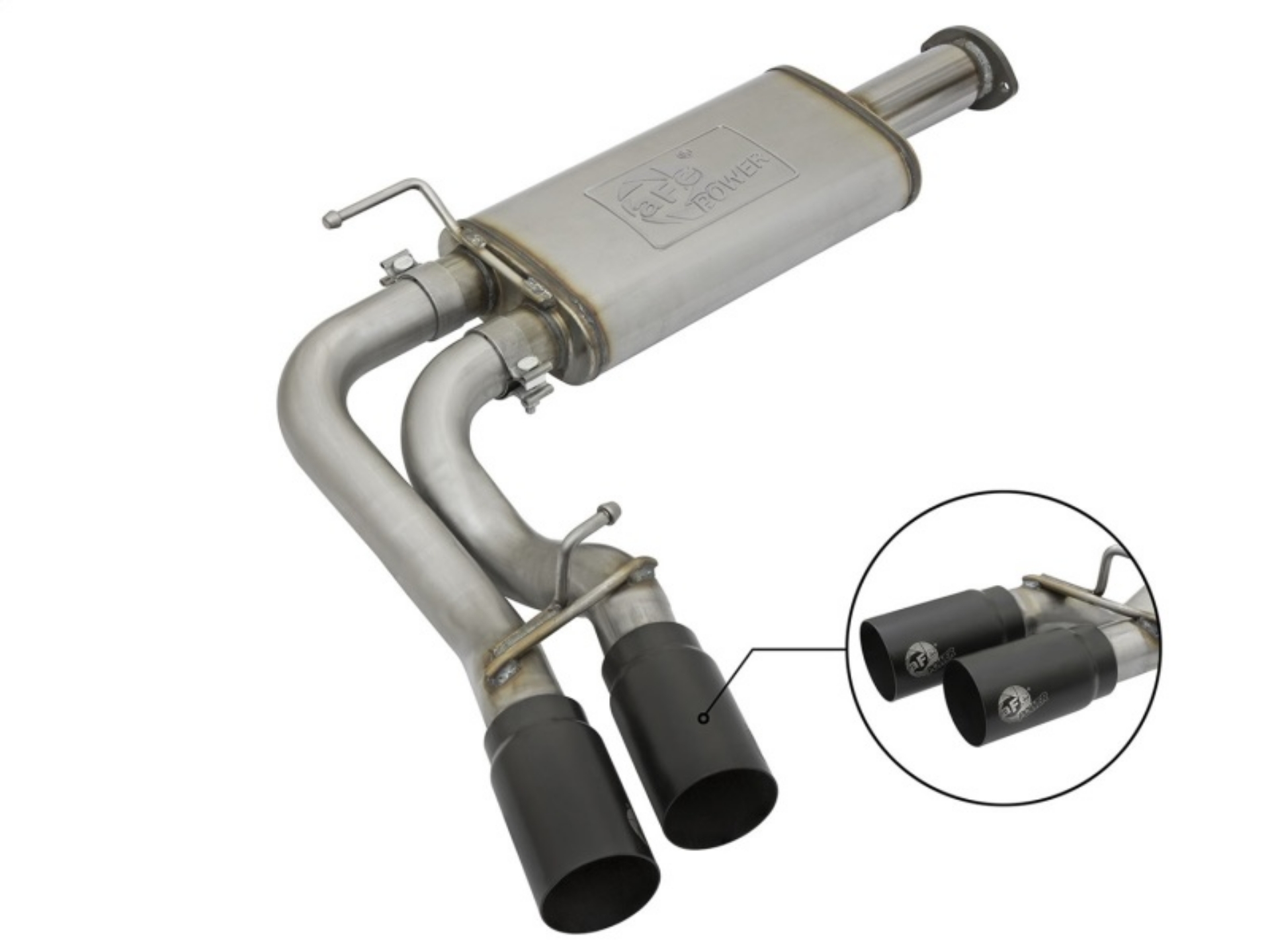 Picture of aFe Rebel Exhausts Cat-Back SS 16 Toyota Tacoma V6-3-5L w- Black Tips